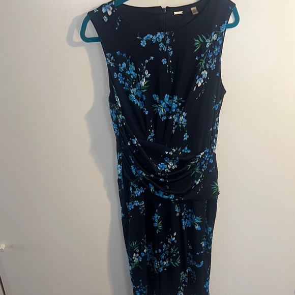 Tahari Dresses & Skirts - Tahari Black Dress with Blue Floral Design